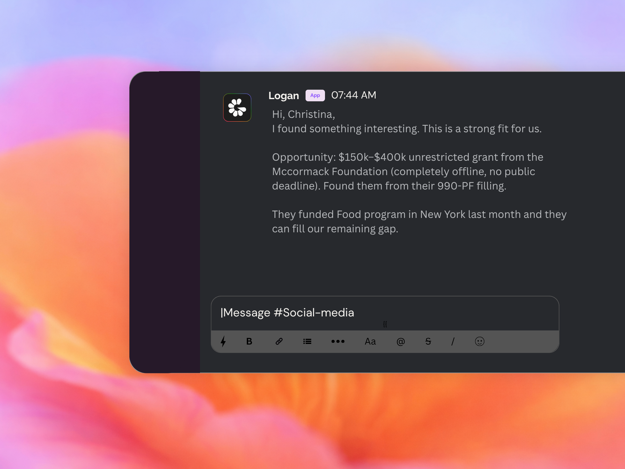 Logan working alongside a fundraising team